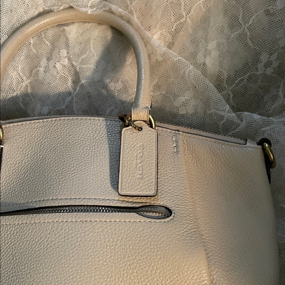 Coach Elise taupe pebbled leather satchel - Picture 5 of 10